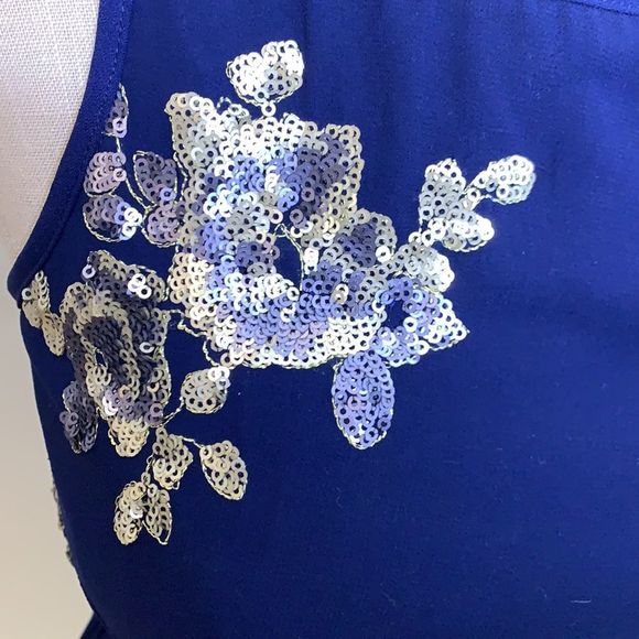 Little Mistress Sequin Floral Strap Dress - Picture 5 of 10